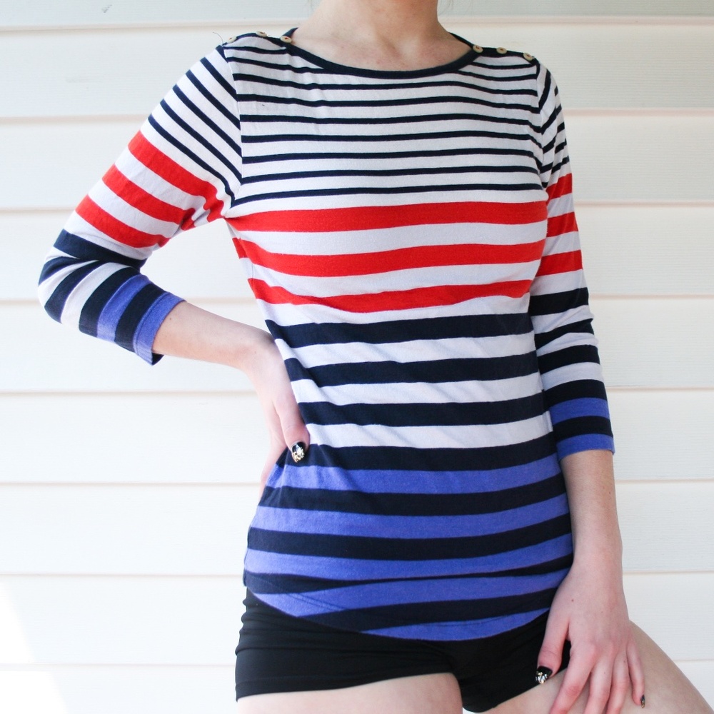 S Multicolor Long Sleeve Striped Shirt